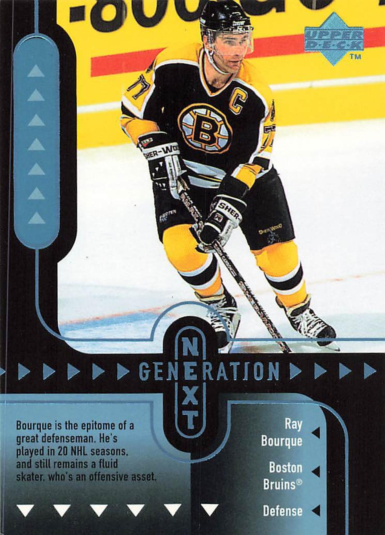 1998-99 Upper Deck #GN16 Bourque/Ohlund Generation Next T2 (Quantum Bronze) #/75
